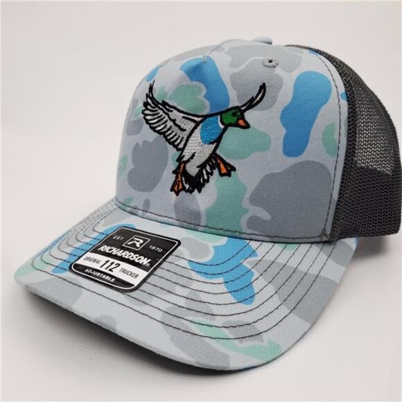 Retro Vintage Style Hunting Richardson 112 Mesh Snapback Camo Season Fowl Hat - Picture 1 of 4